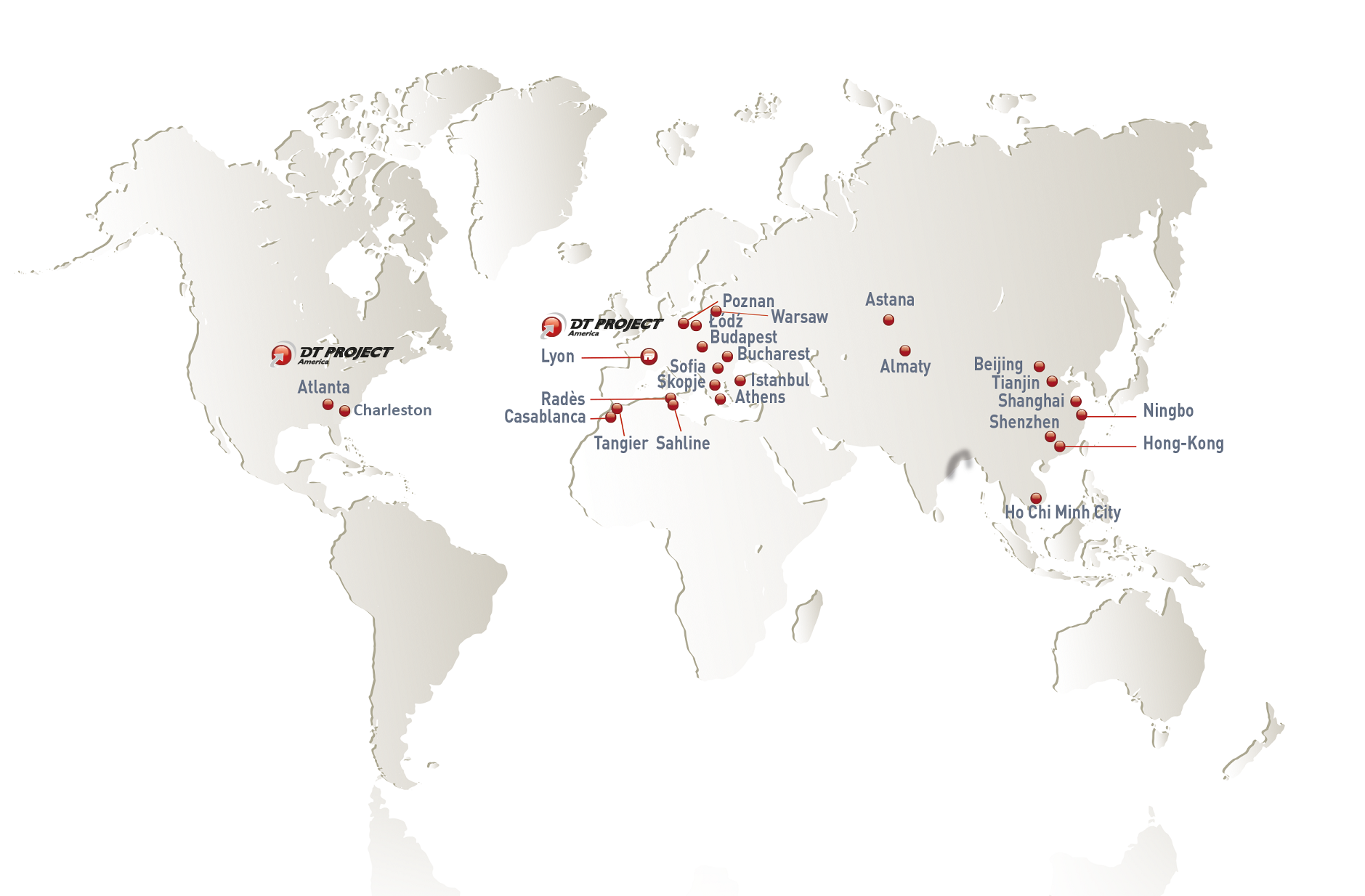 Locations of DT Project America